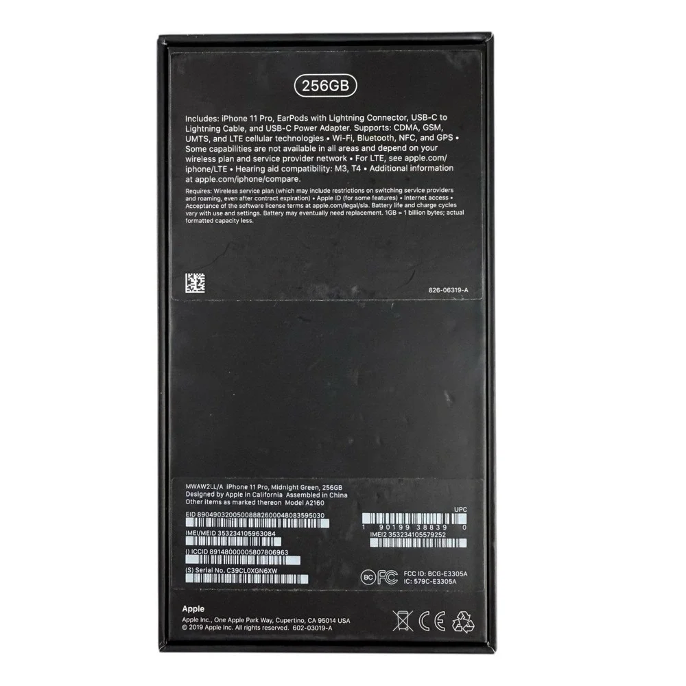 Apple iPhone 11 Pro EMPTY BOX W/Insert Midnight Green Replacement‎ Packaging
